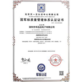 国军标质量管理体系认证证书